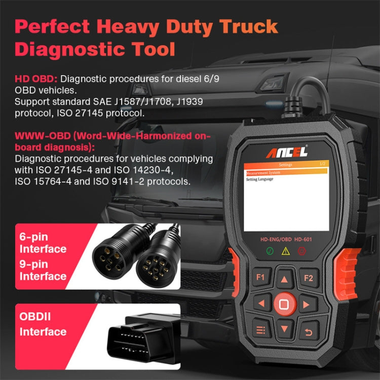 ANCEL HD601 24V Diesel Engine Detector Heavy Truck Diagnostic Scanner, ANCEL HD601 ANCEL HD601 24V Diesel Engine Detector Heavy Truck Diagnostic Scanner, ANCEL HD601